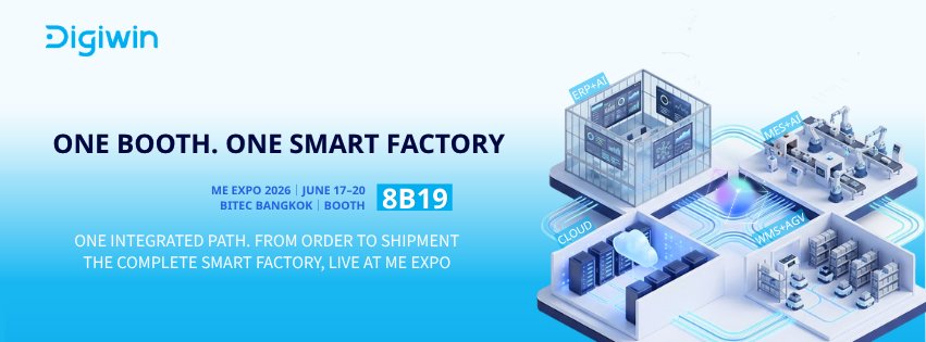 Digiwin at Manufacturing Expo 2026 — One Booth. One Smart Factory. Booth 8B19, Hall 98, BITEC Bangkok, 17-20 June 2026